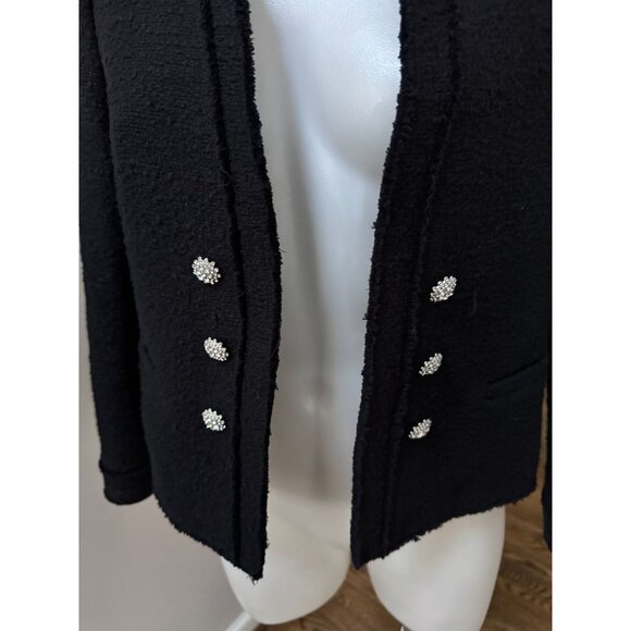 Zara tweed blazer with rhinestone buttons SIZE SMALL - Picture 2 of 4